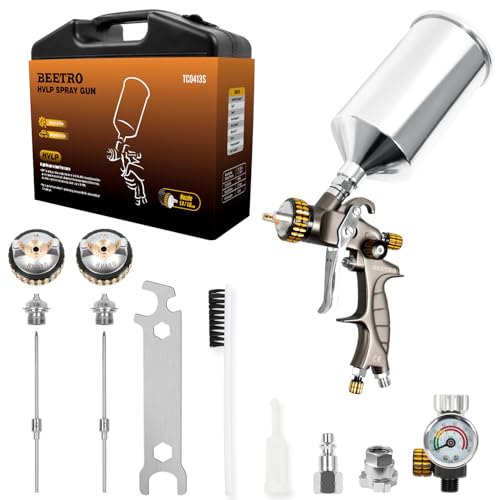 HVLP Air Spray Gun with Storage Box (1000ML 1.4/1.8mm Tips with Box)