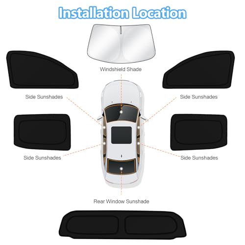 Car Window Shades for Chevrolet Silverado EV 2024 2025 2026 Windshield Sun Shade Side Window Cover UV Block Privacy Protection Accessories for Camping Blackout Rear Back Full Set 6PCS (FOR | Silverado EV 2024-2026 (6pcs))