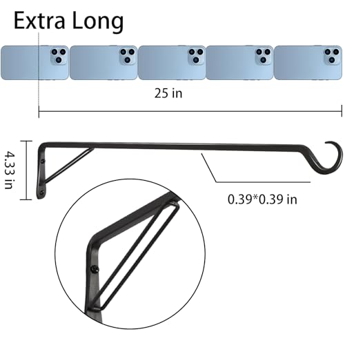 2 Pack Extra Long 25 Inch Heavy (Black / 25in-2-Black)