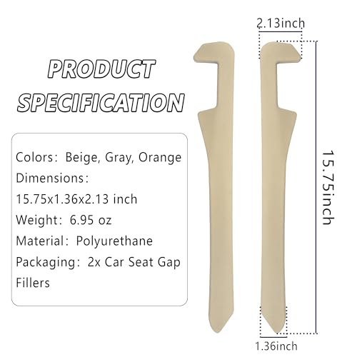 Car Seat Gap Filler 2 Pack (Beige/2pcs)