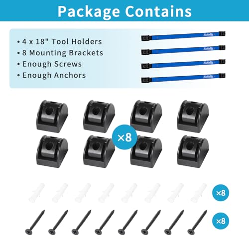 4 Pieces 18" Magnetic Tool Holder Strip (Blue 4PC / 18")