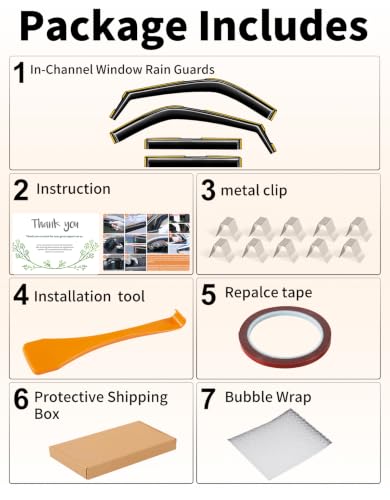 in Channel Window Visors Rain Guards for Ford Explorer 2020 (Fit for 2020-2026 Ford Explorer)