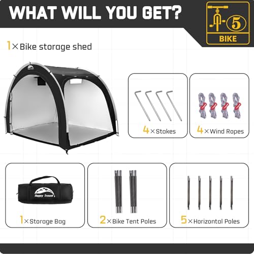 Bike Storage Shed Tent (7x5x5.6ft for 4-5 Bikes)