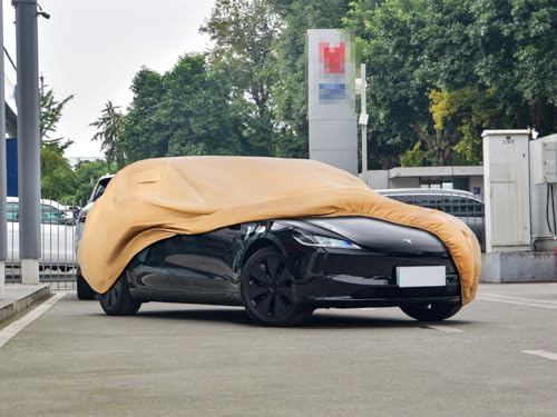Heavy Duty Outdoor Car Cover Custom Fit for 2017 (Custom Fit Tesla Model 3 / brown)