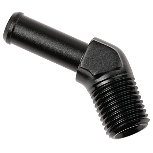 1 4 NPT Male to 3 (1/4 NPT to 3/8 Barb / Black - 45 Degree)