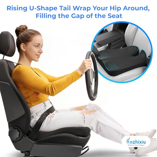 Elevated Car Seat Cushion for Improved View (Black)