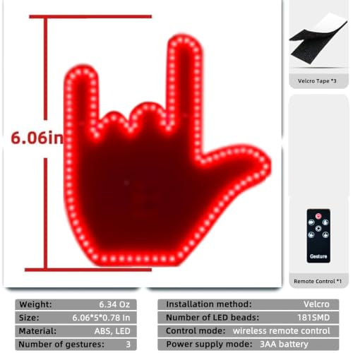 Middle Finger Car Light (B)