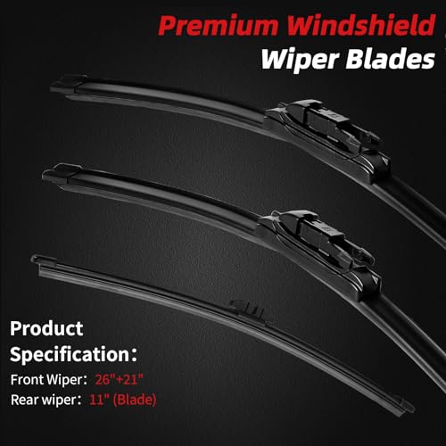 Premium Windshield Wiper Blades (26"+21"+11")