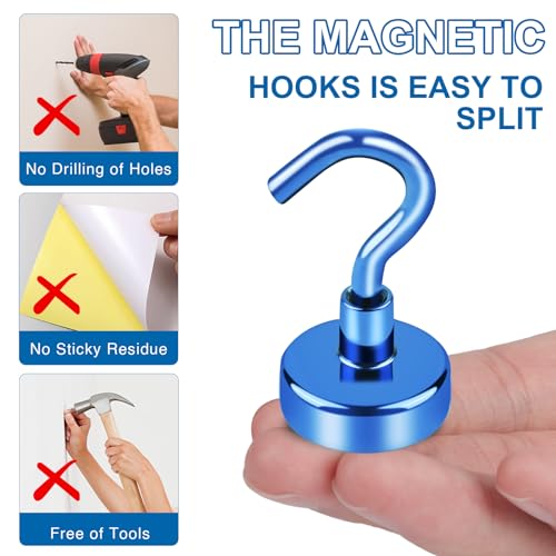 Magnetic Hooks for Ornament Party Magnet Hook 85LBS (Blue / 0.98in)