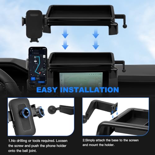 Car Phone Holder Compatible with Toyota Tacoma 2024 2025 Accessories 8 (2024 2025 Tacoma 8inch)