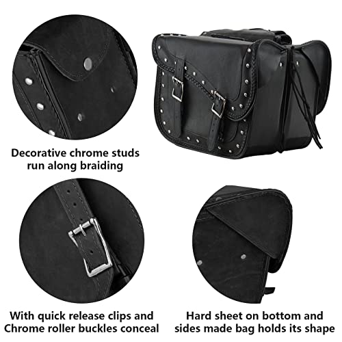 Motorcycle Saddle Bags Genuine Leather Motorcycle Luggage Bag For Softails Sportsters and Choppers