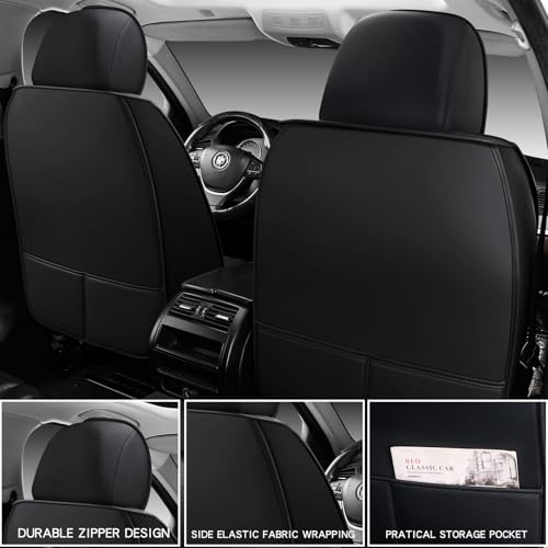 Leather Car Seat Covers Full Set (Red 2/Full Set)