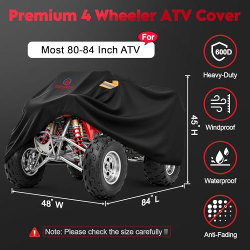 Comnova ATV Cover for 4 Wheelers (Black / 84 Inch)