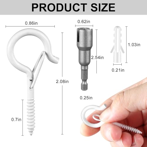 48 PCS Q Hanger Hooks with Safety Buckle (White / 48 Pcs)