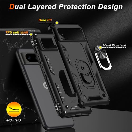for Google Pixel 8A Case with Screen Protector (Black / Google Pixel 8A)