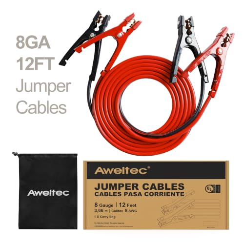 8 Gauge 12 Feet Jumper Cables for Car (8 Gauge 12 feet (Standard))