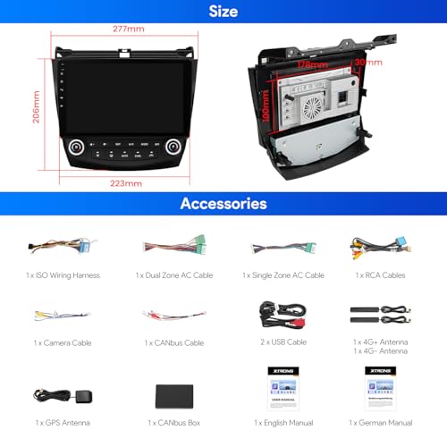 10.1" Android 14 Car Stereo for Honda Accord 2003 (8 Core 8GB+256GB)