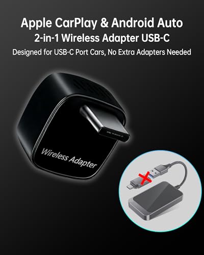 Wireless CarPlay & Android Auto Adapter USB (Small)