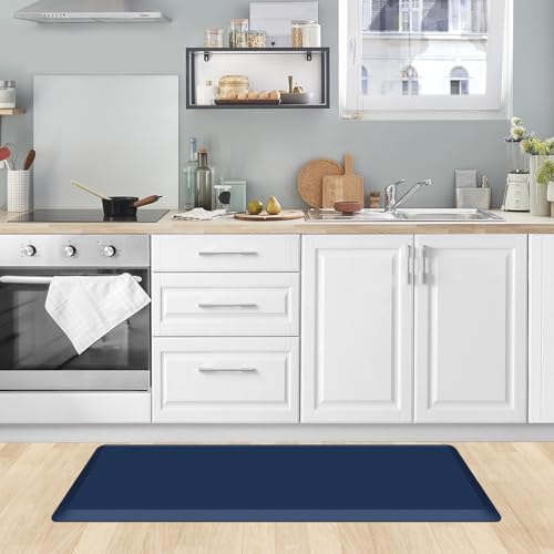 Kitchen Mat Cushioned Anti Fatigue Rug Standing and Comfort Floor Mats (Blue / 39"L x 17.3"W x 0.5"Th)