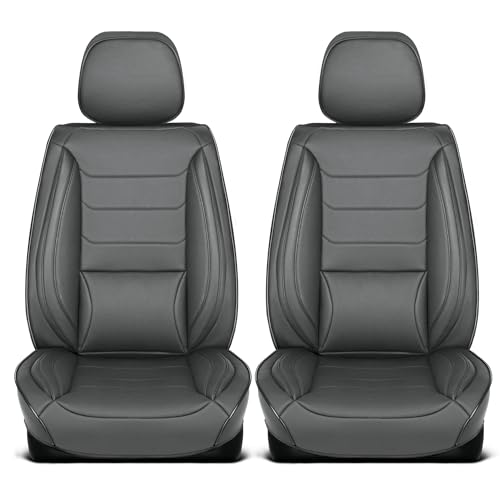 Elite Edition Faux Leather Seat Covers for Cars (Elite Fronts-Charcoal / Front Seats)