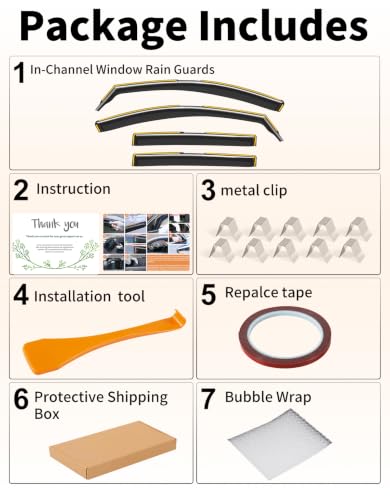 in Channel Window Visors Rain Guards for Toyota RAV4 2013 (Fit for 2013-2018 Toyota RAV4)