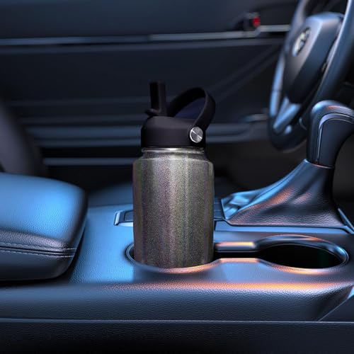 Water Bottle Wide Mouth Stainless Steel Vacuum Insulated Double Wall Keep Liquids Cold or Hot All Day (Laser Grey / 40 Ounces)