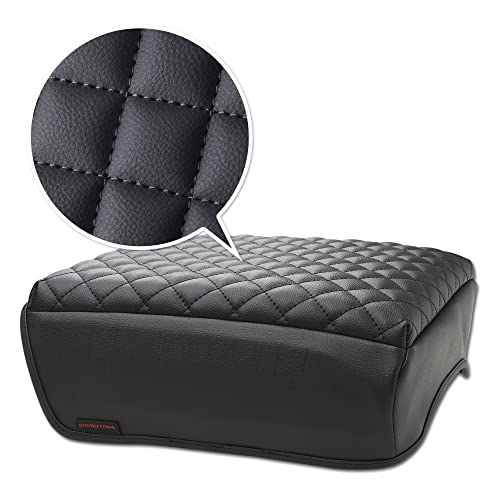 F150(2021-2025) Center Console Cover, Thick Armrest Cushion, Funda para consola de coche, Car Interior, Vegan Leather, Armrest Protector (2021~2025, Full Cover Black), F150 Accessories (2021~2025 / FULL COVER BLACK)
