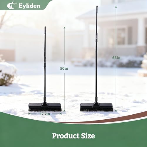 18" Push Broom for Deck Driveway Patio Garage (Black)