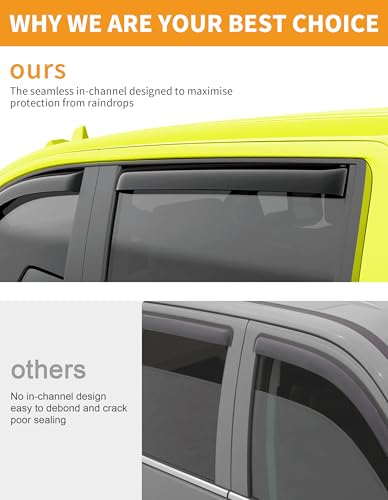 in Channel Window Visors Rain Guards for Hyundai Palisade 2020 (Fit for 2020-2025 Hyundai Palisade)