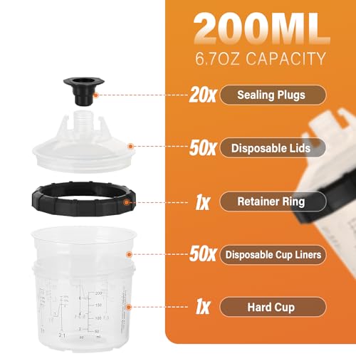 Disposable Paint Spary Gun Cups (200ml / 6.7oz)