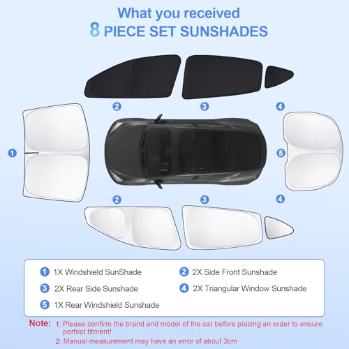 8PCS Window Shades for Tesla Model Y Juniper 2025 (for Tesla Model Y Juniper 2025-2026)