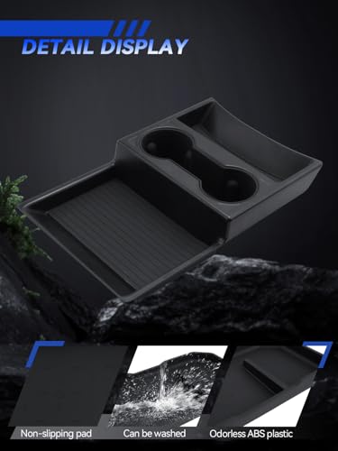 for Hummer Lower Center Console Organizer 2023 2024 2025 2026 GMC Hummer EV SUV Accessories 2 Pcs Set with Center Console Organizer + Cup Holder Durable ABS Plastic (for 2023-2026 GMC Hummer)