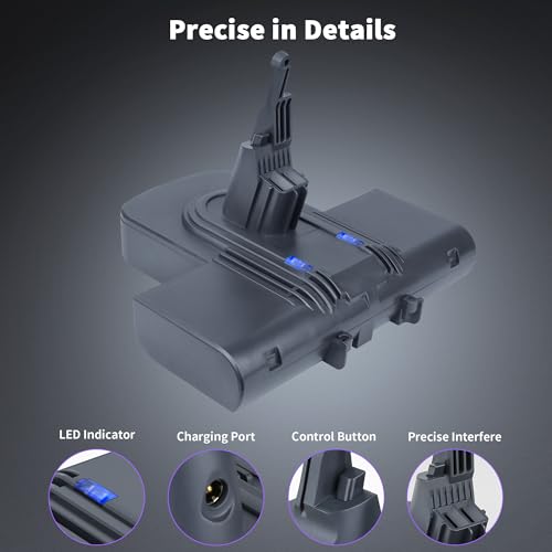 21.6V 8000mAh Battery Replacement for Dyson V7 SV11 Cordless Vacuum (One Size)