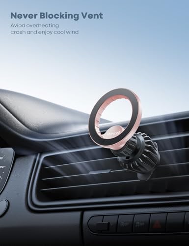for MagSafe Car Mount Vent 20 Super Magnets Accessories for iPhone (NEW Upgraded - Pink)