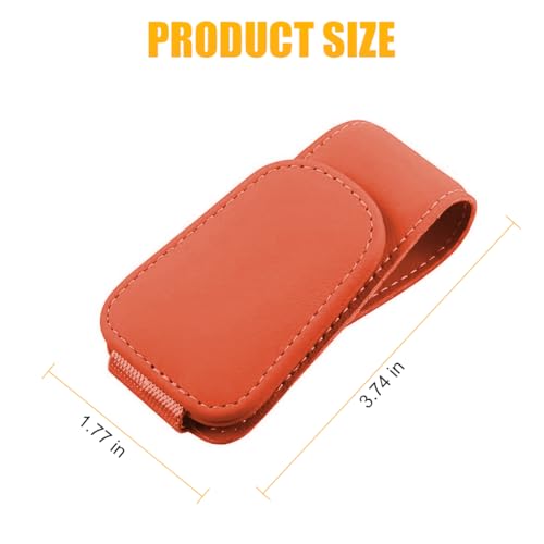 Sunglasses Holders for Car Sun Visor (1 Pack / Orange/Leather)