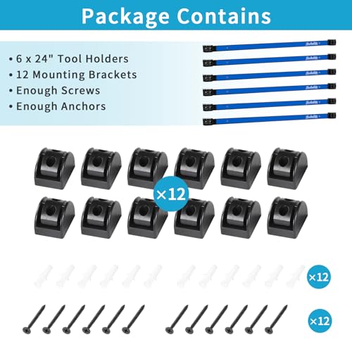 6 Pieces 24" Magnetic Tool Holder Strip (Blue 6PC / 24")