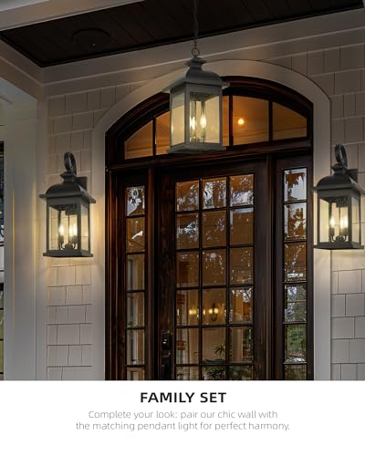 26" Outdoor Wall Light (Matte Black, Seeded Glass / 26", Single Unit)