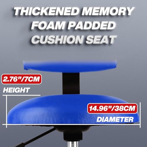 Shop Stool with Backrest (Blue)