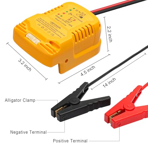 12V Jump Starter Adapter Compatible with Dewalt 20V (Yellow-1PACK)
