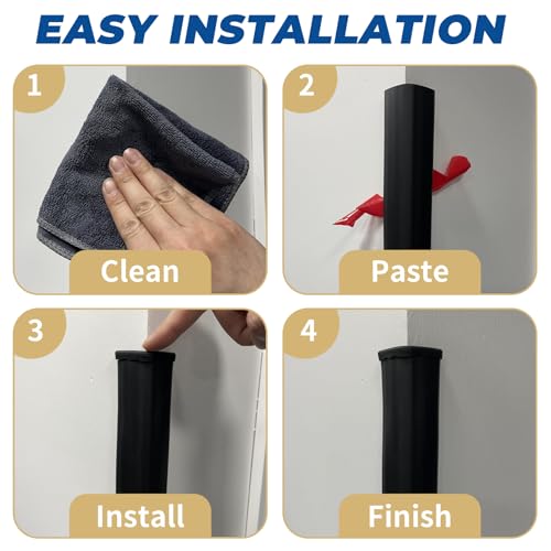Wall Corner Edge Protector (36"L x 2"W x 2"H / Black)