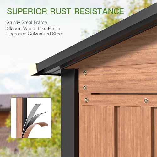 5x3 Ft Outdoor Storage Shed (5x3 FT/No Base)