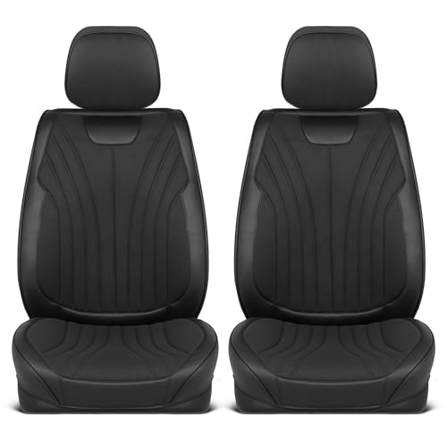 Curated Suede Leather Seat Covers for Cars & SUVs (Black (Suede) / Front Seats)