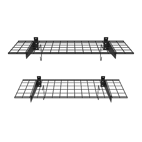 2 Pack Garage Wall Shelves (Black / 15*45")