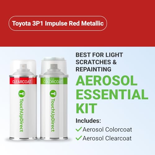Car Paint Touch Up Spray Kit (Aerosol Spray - Essential Kit / Impulse Red Metallic)