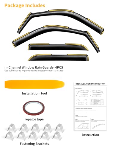 Window Visors Rain Guards for 2019 (Fit for 2019-2026 Dodge RAM 2500 3500 Crew Cab)