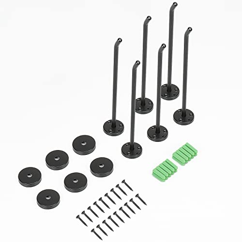 Coat Hooks Wall Mount Hooks for Hanging Hat Hurse Robe (Matte Black / 8 Inch (Wall))