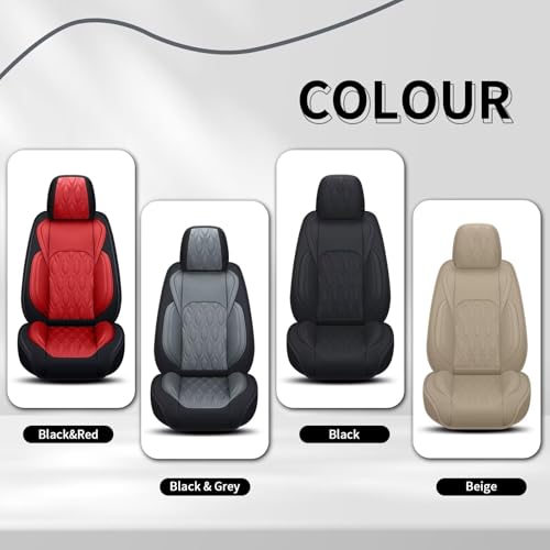 Full Set Waterproof Leather Seat Covers for Toyota Camry 2002 (#067 Black&Red / 3.Camry-5 Seat Covers Full Set)