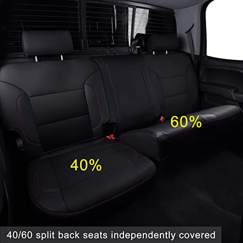 Custom Fit Seat Covers for 2014 (B ( 2014-2018 Crew Cab) / Black & Red)