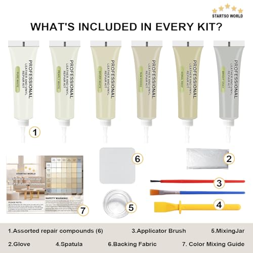 Cream Leather Repair Kit for Furniture (Cream)