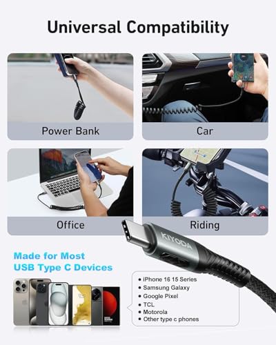 USB C Cable for Car 3FT (3FT&6FT / USB C to USB C / Black)